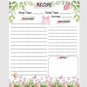 Handmade Recipe Notepad, gift, notes, ingredients, food, meals